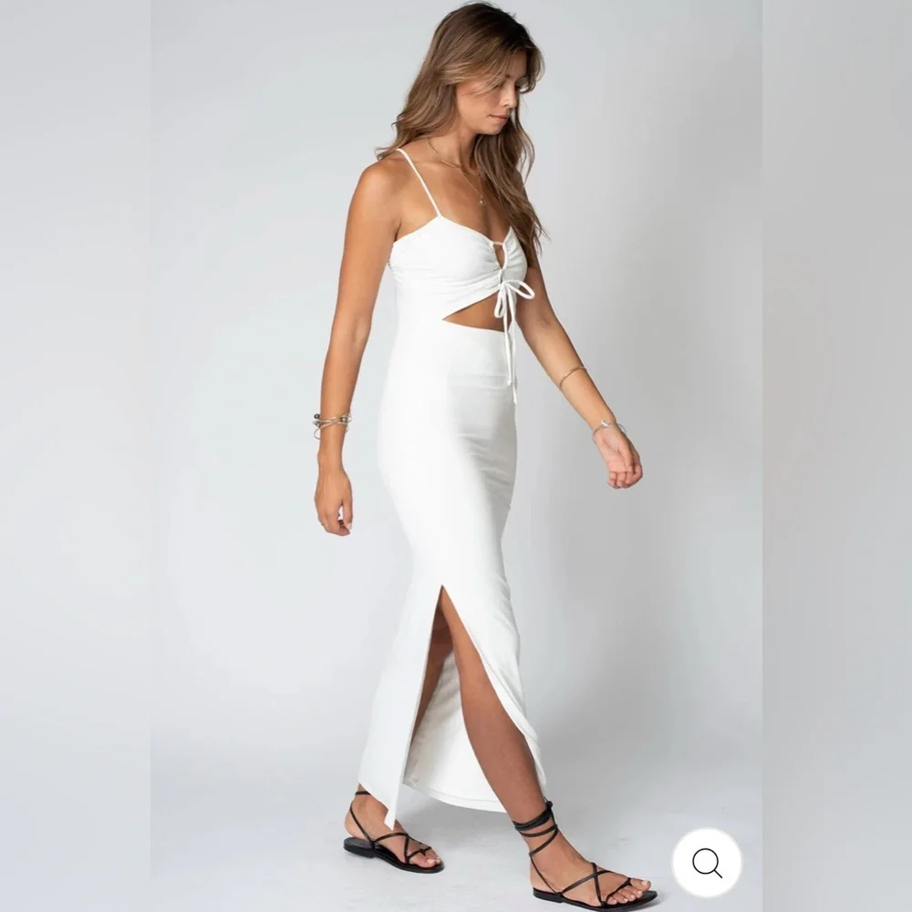 NWT Stillwater, Wide Rib Jules Cut Out Dress, White, Size Small - Picture 3 of 6